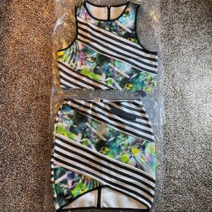 NWT Stella & Jamie Floral Crop Top and Skirt